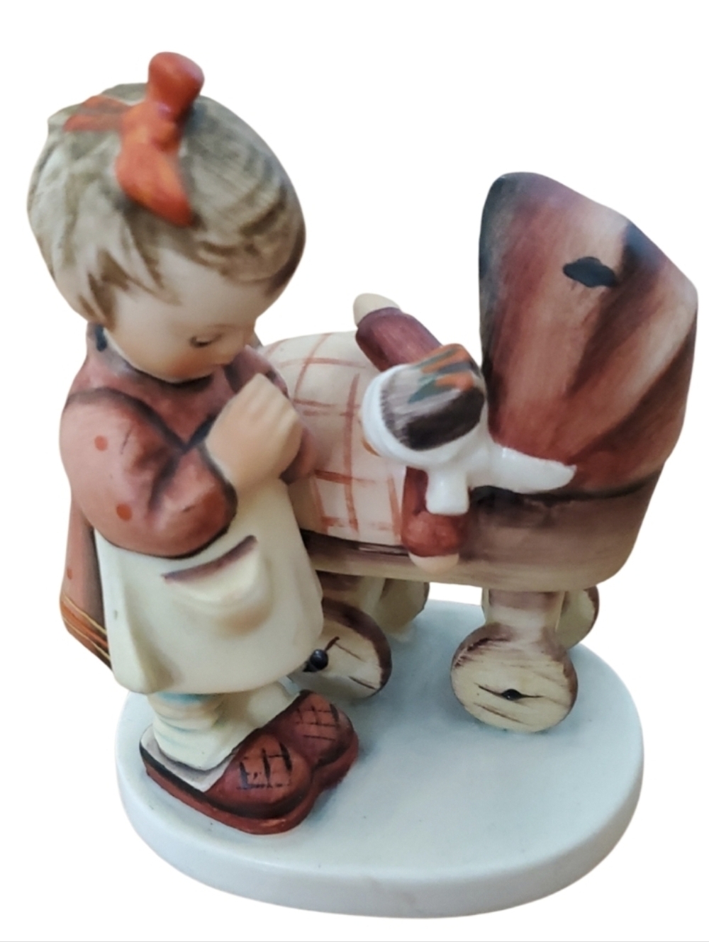 Goebel Hummel Hand-Painted Ceramic Figurine - "Girl Mother" #67 Vintage 60s